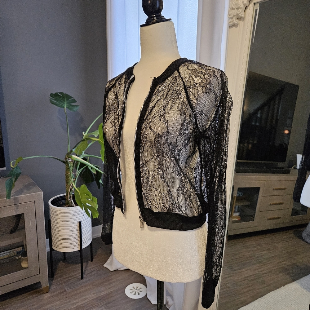 ZARA lace bomber jacket